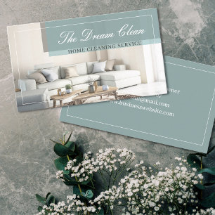Cleaning House Clean Service Modern Business Card