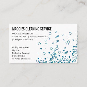 Cleaning   House Cleaner Services   Soap Bubbles Business Card