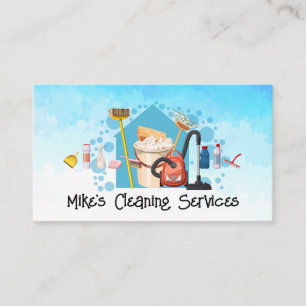 Cleaning House Services Tools Maids Janitor Business Card