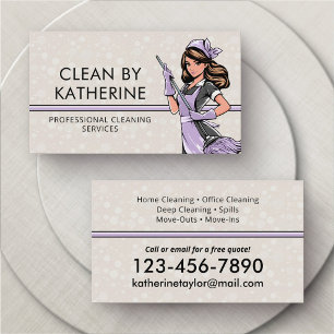 Cleaning Housekeeping Maid Service Business Card