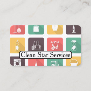 Cleaning Icons   Bathroom Tiles   Maid Business Card