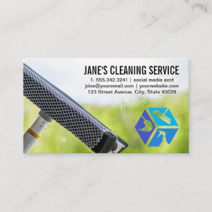 Cleaning Icons   Squeegee on Window Business Card
