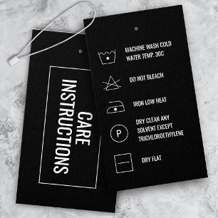 Cleaning Instructions Product Care Hang Tag Card