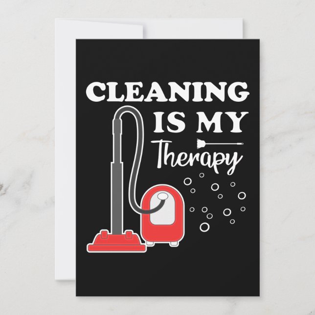 Cleaning Is Therapy Housekeeper Housekeeping Clean Thank You Card (Front)