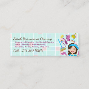 Cleaning Janitorial Lady House Keeper Kitchen Wall Mini Business Card