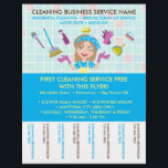Cleaning Janitorial Tickets Advertising Cartoon Flyer<br><div class="desc">Cleaning Janitorial Tickets Advertising Cartoon</div>