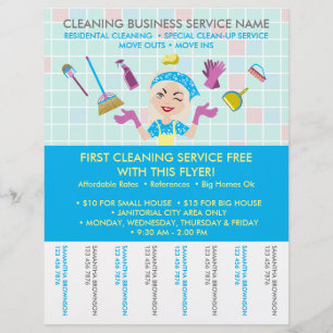 Cleaning Janitorial Tickets Branding Gift Maid Flyer