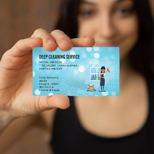 Cleaning Lady Cleaning Service Business Card