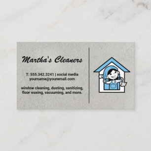 Cleaning Lady Dusting   Cleaner Service Business Card