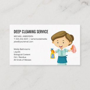 Cleaning Lady Home Cleaning Services Business Card