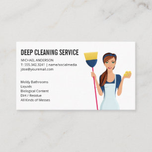 Cleaning Lady House Keeping Services Business Card