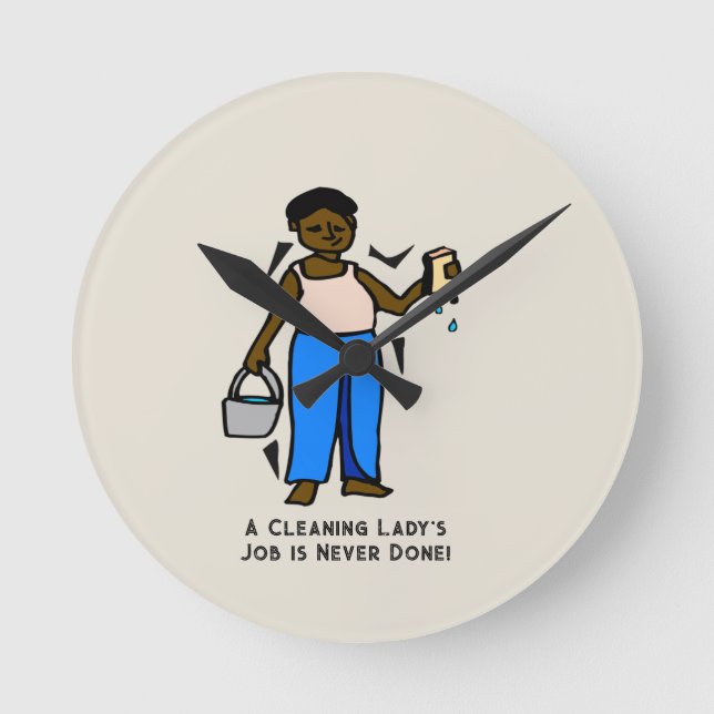 Cleaning Lady Job Clock (Front)