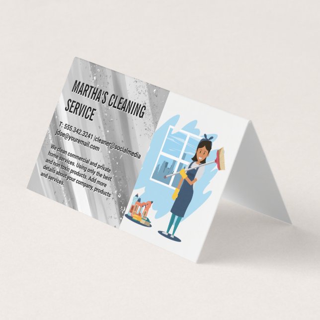 Cleaning Lady | Maid Business Card (Front)