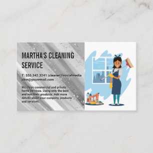 Cleaning Lady Maid Business Card