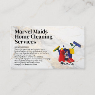 Cleaning Lady Mopping Bucket Cleaning Equipment Business Card