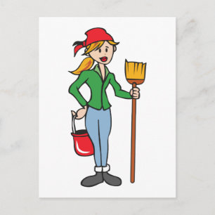 Cleaning Lady Postcard