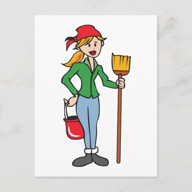 Cleaning Lady Postcard (Front)