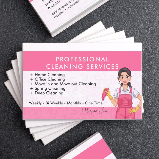 Cleaning Lady Professional  Business Card (Creator Uploaded)