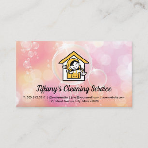 Cleaning Lady Soap Bubbles Business Card