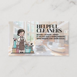 Cleaning Lady   Upscale Luxury Living Room Business Card