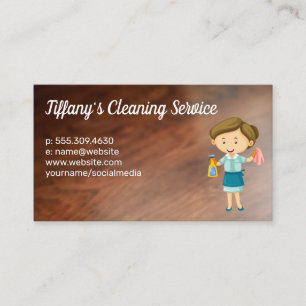 Cleaning Lady   Wood Floors Business Card