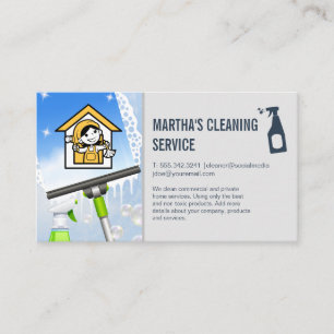 Cleaning Logo Window Squeegee Soap Business Card