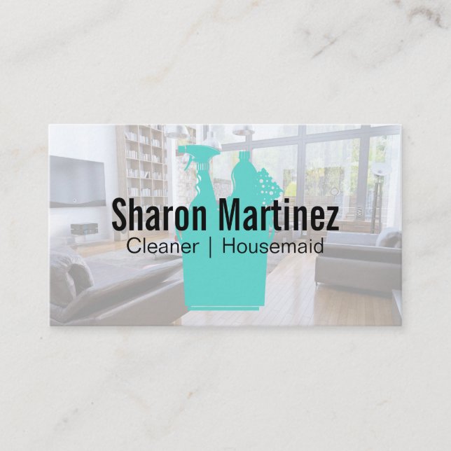 Cleaning Maid | Cleaner Tools Business Card (Front)