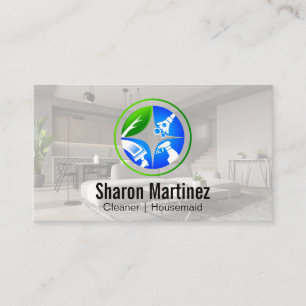 Cleaning Maid   House Cleaner Services Business Card