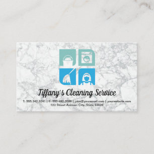 Cleaning Maid Icons   Janitor Business Card