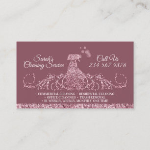 Cleaning Maid Janitorial sparkle swing Business Card