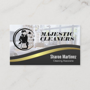 Cleaning Maid Logo   Home Living Room Business Card