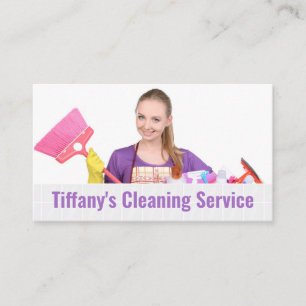 Cleaning Maid Service   Add Custom Photo Business Card