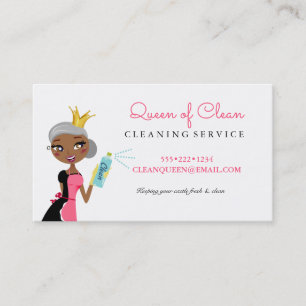 Cleaning Maid Service Ethnic Character Crown Busin Business Card
