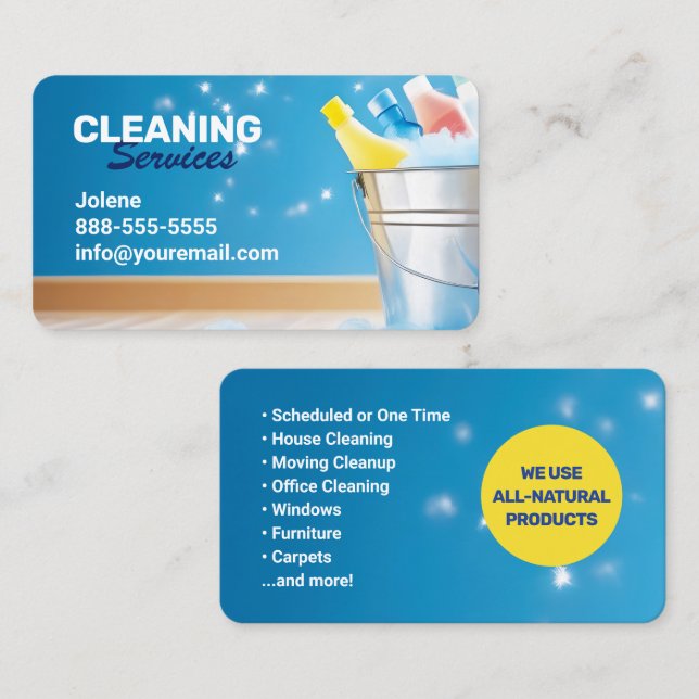 Cleaning Maid Services Business Card (Front/Back)
