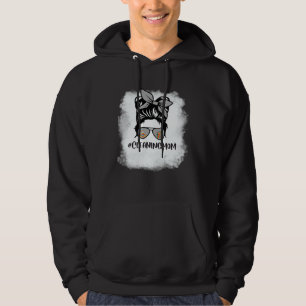 Cleaning Mom  Housekeeping Bleached Messy Bun Hoodie