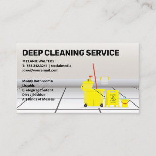 Cleaning Mop   Maid Service Business Card