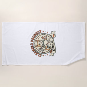 Cleaning Product Retro Ad Cat Cleaning Product Ret Beach Towel