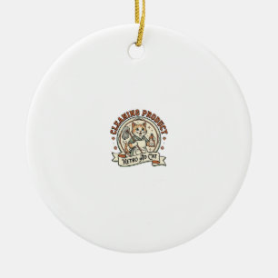 Cleaning Product Retro Ad Cat Cleaning Product Ret Ceramic Tree Decoration
