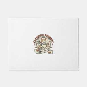 Cleaning Product Retro Ad Cat Cleaning Product Ret Doormat