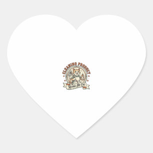 Cleaning Product Retro Ad Cat Cleaning Product Ret Heart Sticker