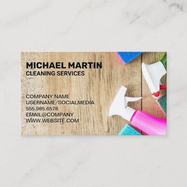 Cleaning Products and Services Business Card (Front)