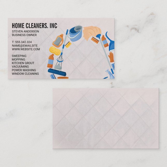 Cleaning Products and Services  Business Card (Front/Back)