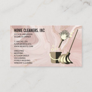 Cleaning Products   Pink Marble Business Card
