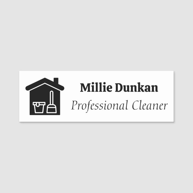 Cleaning Professional Company Employee Name Tag (Front)