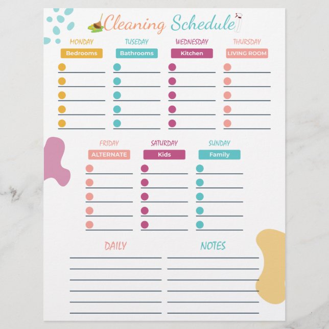 Cleaning Schedule Custom Letterhead (Front)