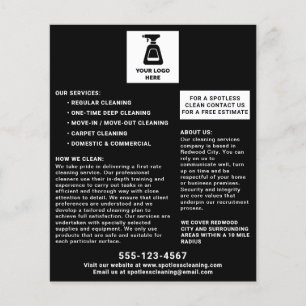 Cleaning Service Add Your Logo Black Flyer