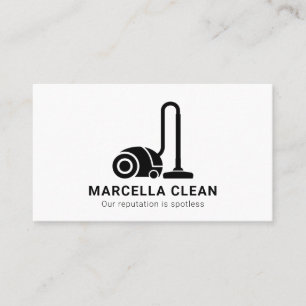 Cleaning Service Black And White Business Card