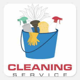 Cleaning Service Bucket Square Sticker