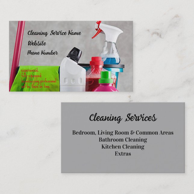 Cleaning Service Business Card (Front/Back)