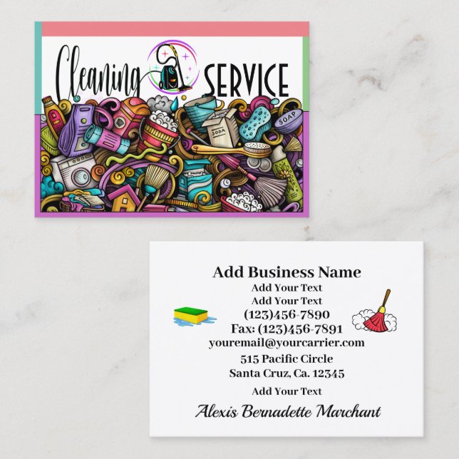 Cleaning Service  Business Card (Front/Back)